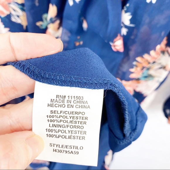 NWT As U Wish Blue Pink Floral Babydoll Dress Lagenlook Small - Picture 11 of 11